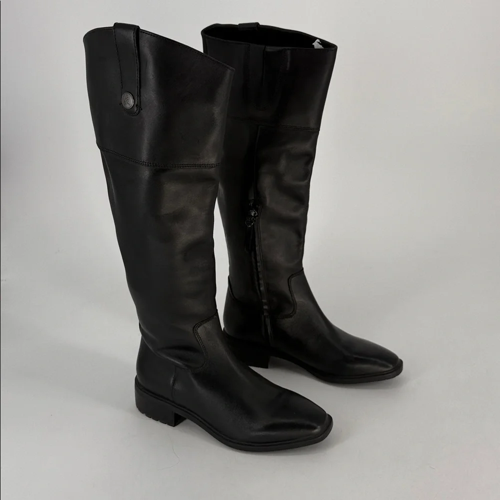 Sam Edelman Drina Tall Shaft Boots Black Women Zip, Square Toe Sz 7